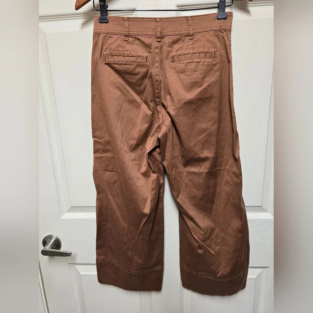 Madewell Women’s Cotton Wide Leg Crop Pants  Rustic Brown Sz25 - Picture 6 of 10